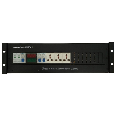 定制3U02 標(biāo)準(zhǔn)19英寸機架式架頂電源箱體 防雷 數(shù)顯電流電壓表 模數(shù)插座