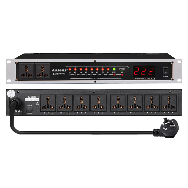 奧盛 8+2路時(shí)序電源 延時(shí)上電PDU 帶電壓顯示 獨(dú)立控制APX82023