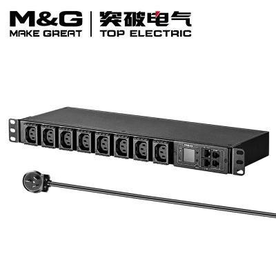 07TG130902突破PDU機柜插座/16A/8聯/智能監控/黑色/3*2.5/3米線/國標16A插頭